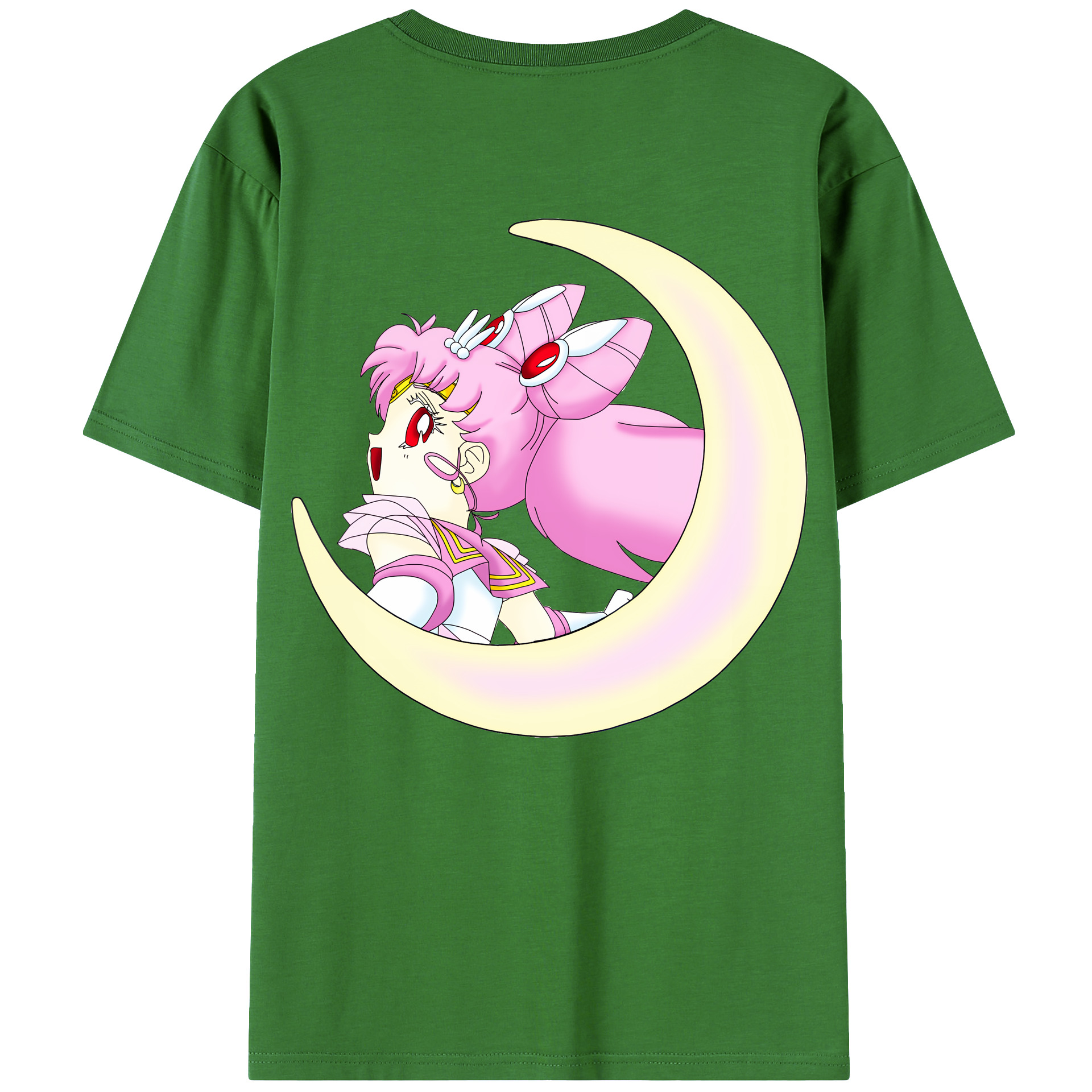 （画像用） 美少女戦士セーラームーン ちびうさ Sailor Moon Chibiusa Tsukino Usagi Small Lady Serenity レディース半袖Tシャツ(バックプリント)